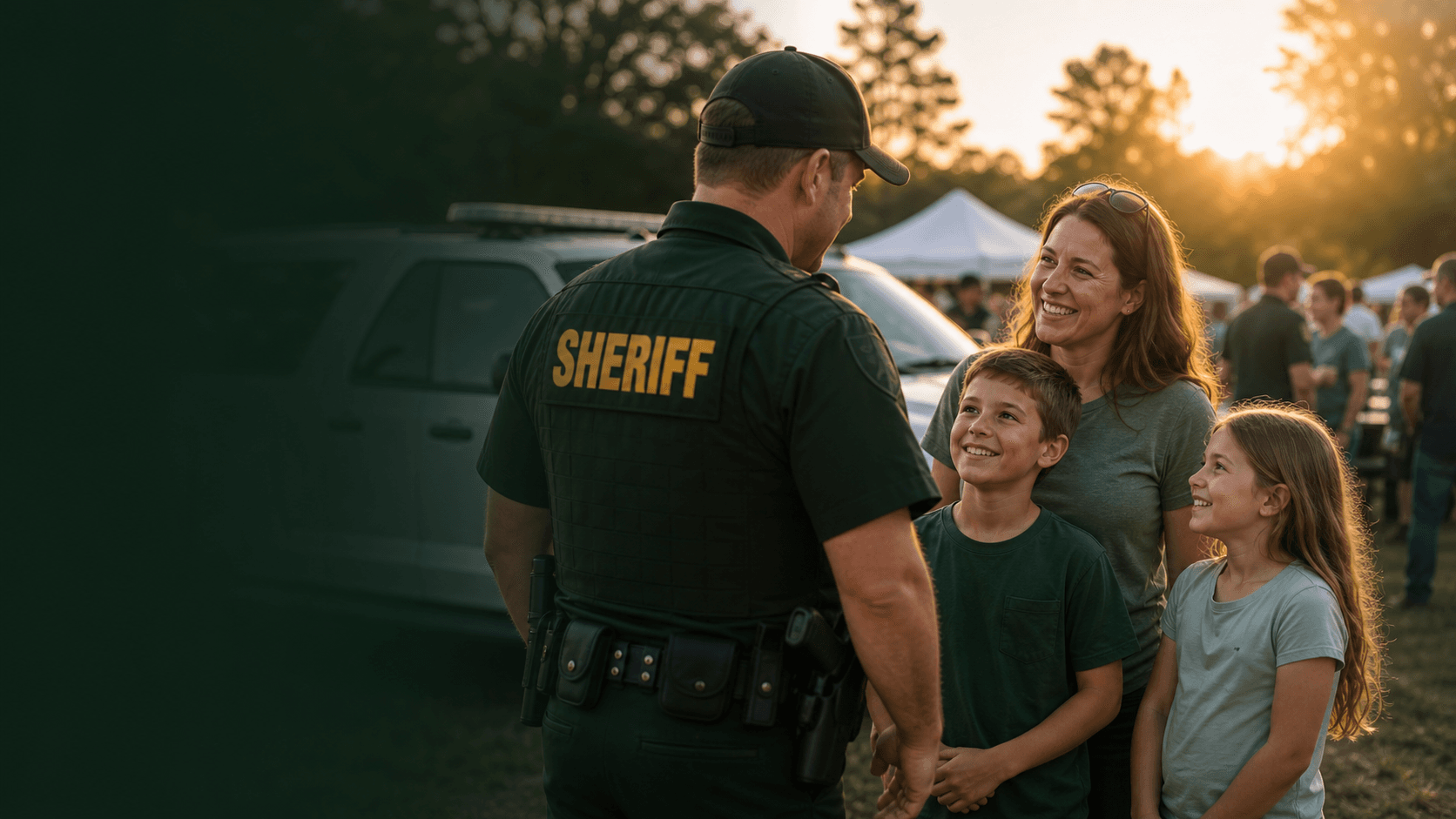 Sheriff's Office community outreach with a local family